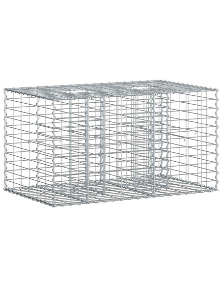 Letto rialzato in gabbione Argento 100 x 60 x 55 cm