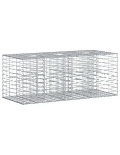 Letto rialzato in gabbione Argento 140 x 60 x 55 cm