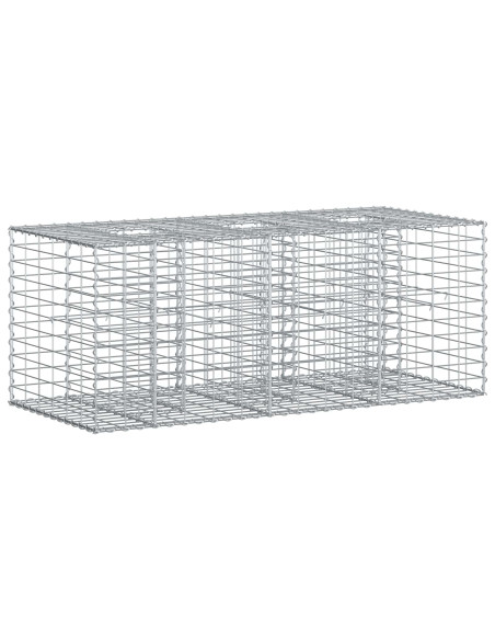 Letto rialzato in gabbione Argento 140 x 60 x 55 cm