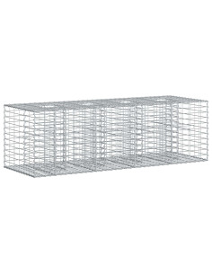 Letto rialzato in gabbione Argento 180 x 60 x 55 cm