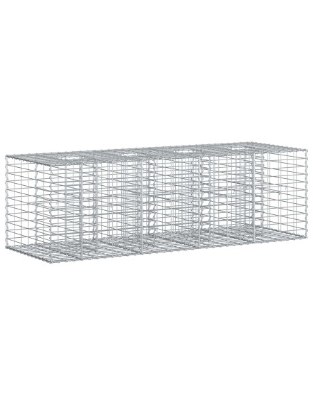 Letto rialzato in gabbione Argento 180 x 60 x 55 cm