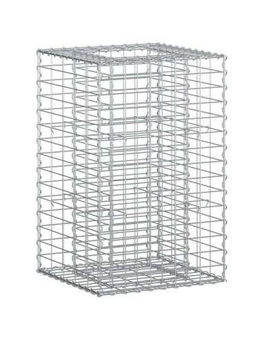 Letto rialzato in gabbione Argento 50 x 50 x 80 cm