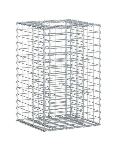 Letto rialzato in gabbione Argento 50 x 50 x 80 cm