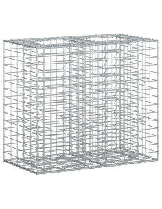 Letto rialzato in gabbione Argento 90 x 50 x 80 cm