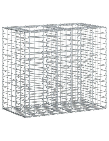 Letto rialzato in gabbione Argento 90 x 50 x 80 cm