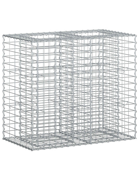 Letto rialzato in gabbione Argento 90 x 50 x 80 cm