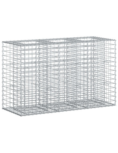 Letto rialzato in gabbione Argento 130 x 50 x 80 cm