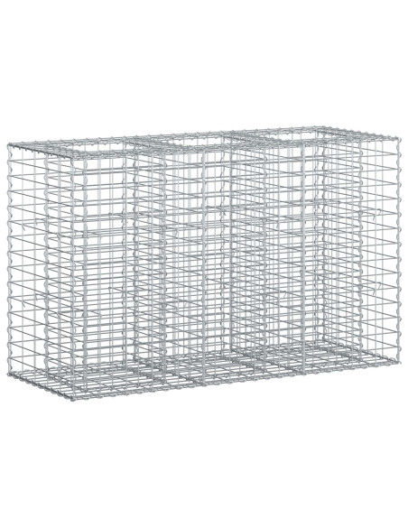 Letto rialzato in gabbione Argento 130 x 50 x 80 cm