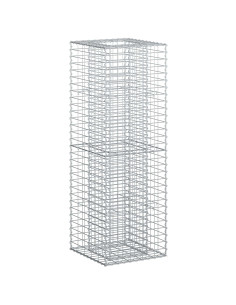 Letto rialzato in gabbione Argento 50 x 50 x 150 cm