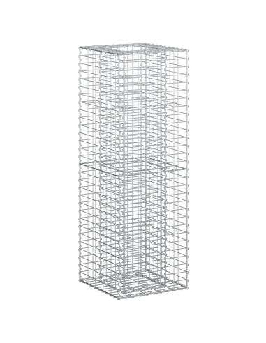 Letto rialzato in gabbione Argento 50 x 50 x 150 cm