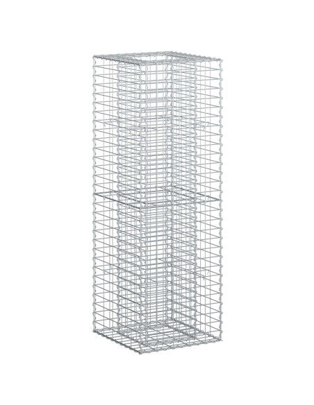 Letto rialzato in gabbione Argento 50 x 50 x 150 cm