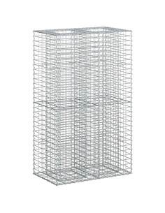 Letto rialzato in gabbione Argento 90 x 50 x 150 cm