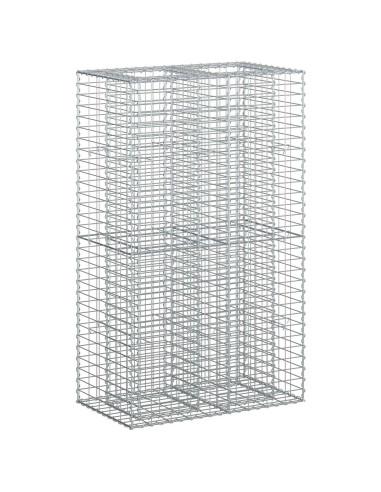 Letto rialzato in gabbione Argento 90 x 50 x 150 cm