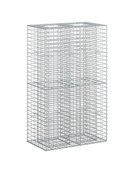 Letto rialzato in gabbione Argento 90 x 50 x 150 cm