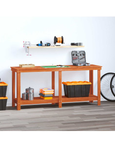 Banco da lavoro con lo scaffale Marrone Cera 180 x 50 x 80 cm