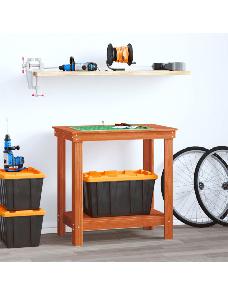 Banco da lavoro con lo scaffale Marrone Cera 80 x 50 x 80 cm
