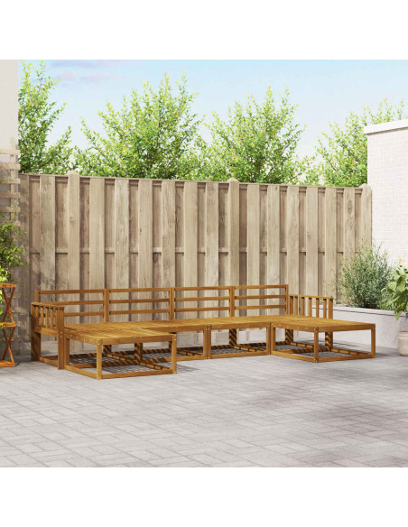 Set di divani 6 pcs Naturale Legno di Acacia Massello