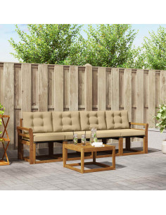 Set di divani con cuscino 5 pcs Naturale e Beige