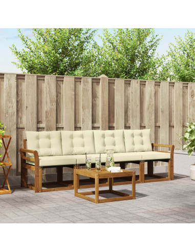 Set di divani con cuscino 5 pcs Naturale e Crema