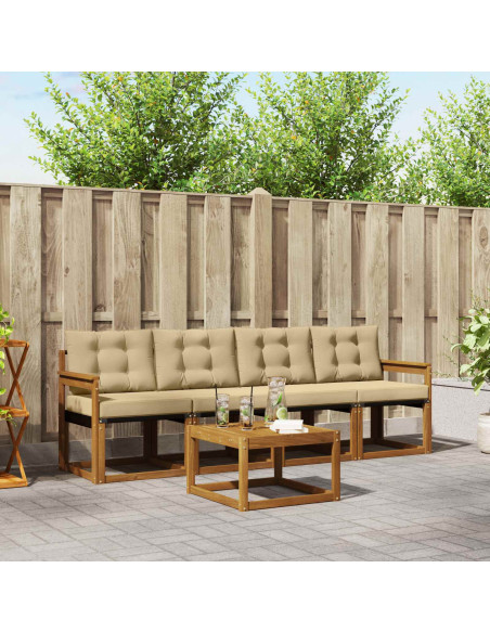 Set di divani con cuscino 5 pcs Naturale e Beige