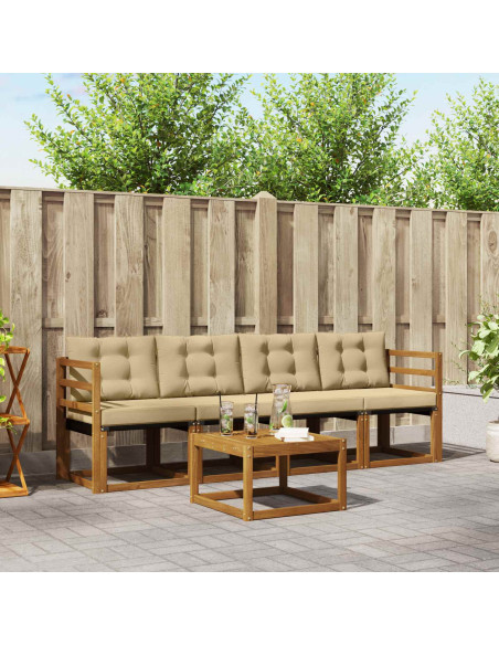 Set di divani con cuscino 5 pcs Naturale e Beige
