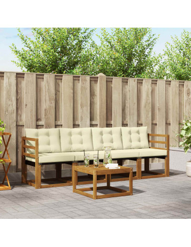 Set di divani con cuscino 5 pcs Naturale e Crema