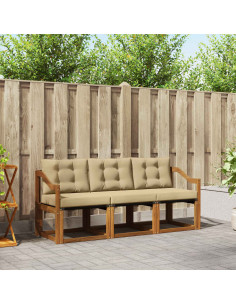 Set di divani con cuscino 3 pcs Naturale e Beige