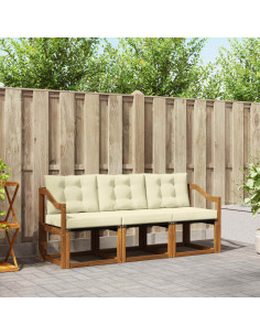 Set di divani con cuscino 3 pcs Naturale e Crema