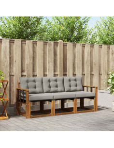 Set di divani con cuscino 3 pcs Grigio Naturale e Chiaro