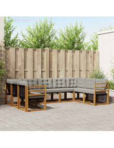 Set di divani con cuscino 29 pcs Grigio Naturale e Chiaro