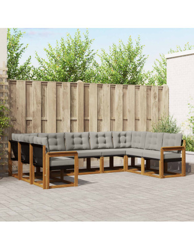 Set di divani con cuscino 29 pcs Grigio Naturale e Chiaro