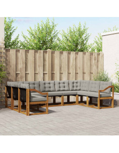 Set di divani con cuscino 29 pcs Grigio Naturale e Chiaro