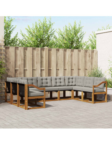 Set di divani con cuscino 29 pcs Grigio Naturale e Chiaro