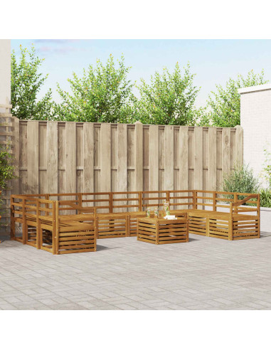 Set divani 13 pcs Naturale Legno di Acacia Massello