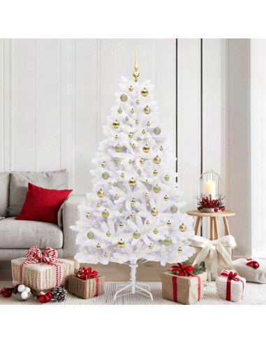 Albero di Natale Artificiale con Rami Pieghevoli Bianco 180 cm