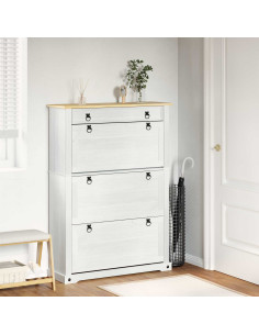 Mobile per scarpe con cassetto Corona Bianco 99 x 32 x 144,5 cm