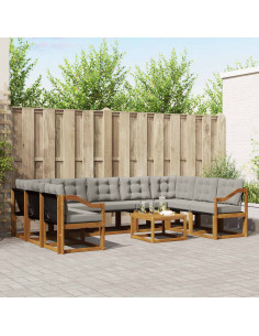 Set di divani con cuscino 30 pcs Grigio Naturale e Chiaro