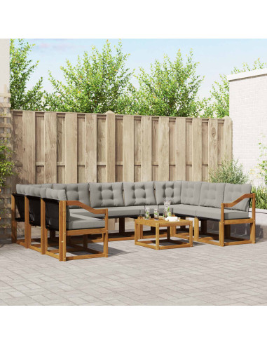 Set di divani con cuscino 30 pcs Grigio Naturale e Chiaro