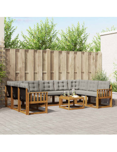 Set di divani con cuscino 30 pcs Grigio Naturale e Chiaro