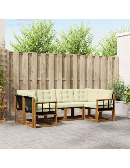 Set di divani con cuscino 6 pcs Naturale e Crema