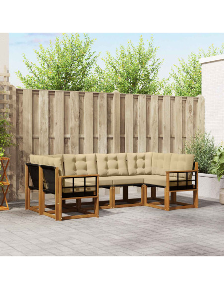 Set di divani con cuscino 6 pcs Naturale e Beige