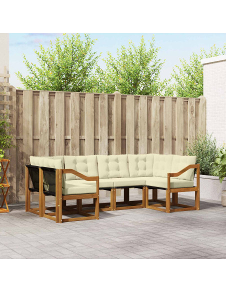 Set di divani con cuscino 6 pcs Naturale e Crema