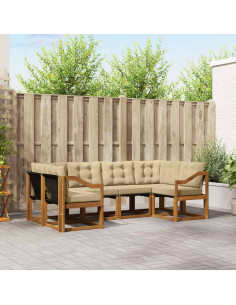 Set di divani con cuscino 6 pcs Naturale e Beige