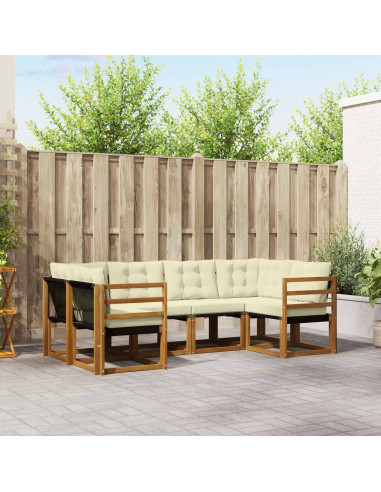 Set di divani con cuscino 6 pcs Naturale e Crema
