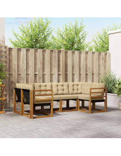 Set di divani con cuscino 6 pcs Naturale e Beige