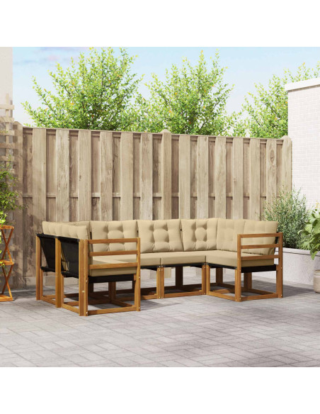 Set di divani con cuscino 6 pcs Naturale e Beige