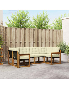 Set di divani con cuscino 6 pcs Naturale e Crema