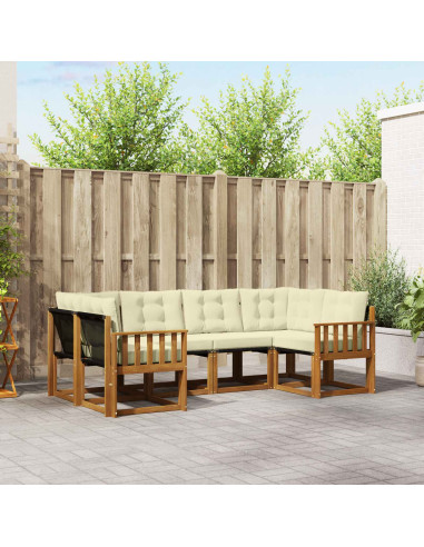 Set di divani con cuscino 6 pcs Naturale e Crema