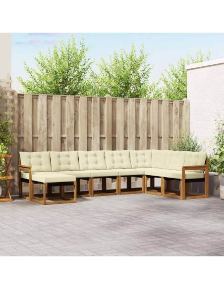 Set di divani con cuscino 8 pcs Naturale e Crema