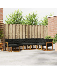 Set di divani con cuscino 8 pcs Naturale e Nero